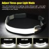 2PCS Headlamp COB LED Headlight USB Rechargeable Torch Work Light Bar Head Band