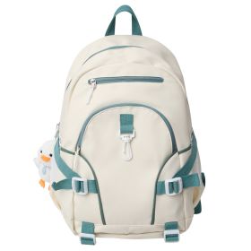 Large Capacity Student Backpack Stylish And Simple (Option: White-Single Bag)