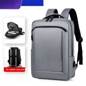 Cross-border In Stock Wholesale Men's Fashion Backpack Casual Travel Backpack Commuter Large Capacity Bag (Option: 9007 Light Gray)