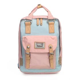 Doughnut Backpack Female College Style (Option: Ice Blue Cherry Blossom-Bare Bag)