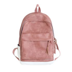 PU Leather Backpack Men's Fashion Backpack (Color: Pink)