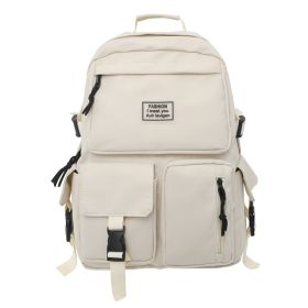 Student Backpack Trendy Backpack (Color: White)