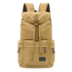 Trend Canvas Retro Large Capacity Outdoor Men's Backpack (Color: Khaki)