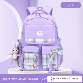 Children's Large Capacity Lightweight Cartoon Cute Backpack (Option: Small Size In Purple)