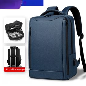 Cross-border In Stock Wholesale Men's Fashion Backpack Casual Travel Backpack Commuter Large Capacity Bag (Option: 21061 Blue)