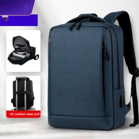 Cross-border In Stock Wholesale Men's Fashion Backpack Casual Travel Backpack Commuter Large Capacity Bag (Option: 9003 Blue)