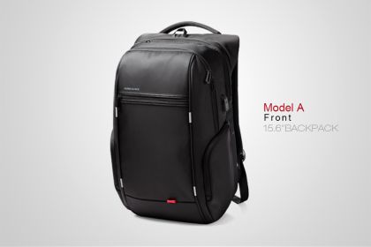 USB Charging Waterproof Large Capacity Business Backpack (Option: Black Type A 15inch)