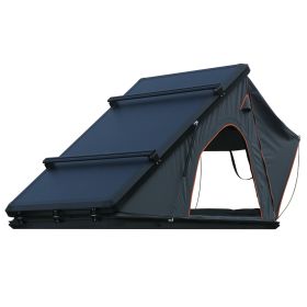 Trustmade Triangle Aluminium Black Hard Shell Grey Rooftop Tent with Roof Rack Scout Plus Series (Color: BlackGrey)