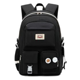 Student Schoolbag Large Capacity Computer Backpack (Color: Black)