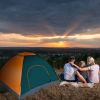 4 Persons Camping Waterproof Tent Pop Up Tent Instant Setup Tent w/2 Mosquito Net Doors Carrying Bag Folding 4 Seasons