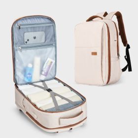 Travel Backpack Women's Large Capacity (Color: Beige)