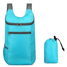 Outdoor Folding Waterproof Travel Bag Large Capacity Backpack (Option: 622 Light Blue)