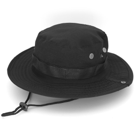 Military Wide Brim Boonie Bucket Hat (Product Color: Black)