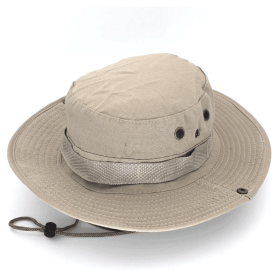 Military Wide Brim Boonie Bucket Hat (Product Color: Light Khaki)