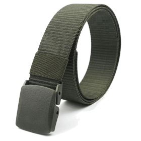 Adjustable Nylon Belt with Plastic Buckle (Product Color: Army Green)